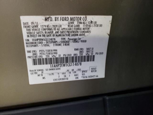 Photo 10 from auction – 2012 FORD TAURUS SEL with VIN 1FAHP2EW1CG114078