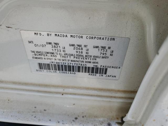 Photo 10 from auction – 2007 MAZDA MAZDA3 with VIN JM1BK12F371707835