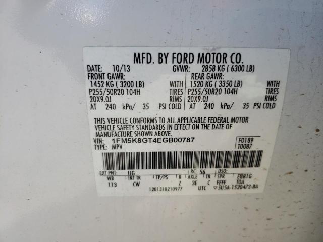Photo 10 from auction – 2014 FORD EXPLORER S with VIN 1FM5K8GT4EGB00787