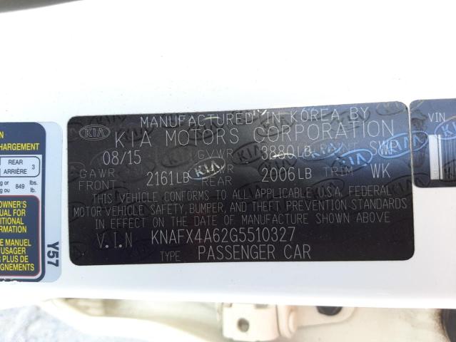 Photo 10 from auction – 2016 KIA FORTE LX with VIN KNAFX4A62G5510327