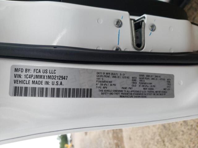 Photo 10 from auction – 2021 JEEP CHEROKEE L with VIN 1C4PJMMX1MD212947