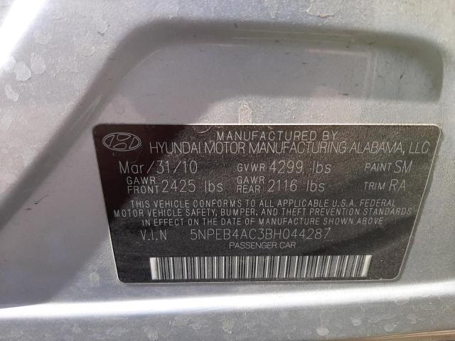 Photo 10 from auction – 2011 HYUNDAI SONATA GLS with VIN 5NPEB4AC3BH044287
