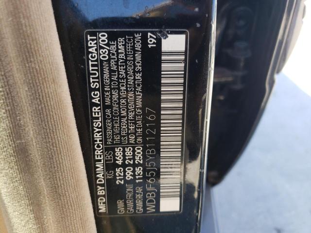 Photo 10 from auction – 2000 MERCEDES-BENZ E 320 with VIN WDBJF65J5YB112167