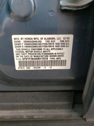 Photo 10 from auction – 2006 HONDA PILOT EX with VIN 5FNYF28446B019228