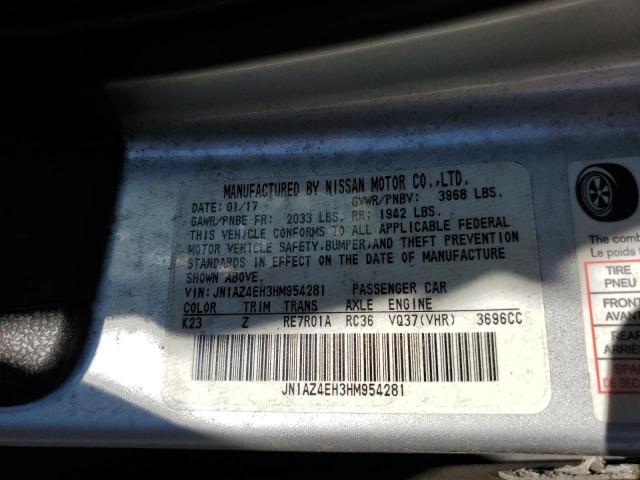 Photo 10 from auction – 2017 NISSAN 370Z BASE with VIN JN1AZ4EH3HM954281