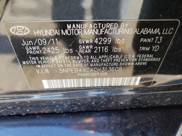 Photo 10 from auction – 2012 HYUNDAI SONATA GLS with VIN 5NPEB4AC4CH313608