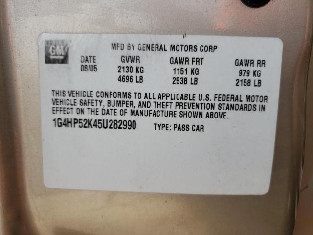 Photo 10 from auction – 2005 BUICK LESABRE CU with VIN 1G4HP52K45U282990