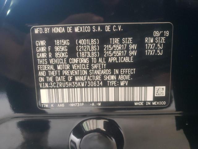 Photo 10 from auction – 2019 HONDA HR-V LX with VIN 3CZRU5H35KM730634