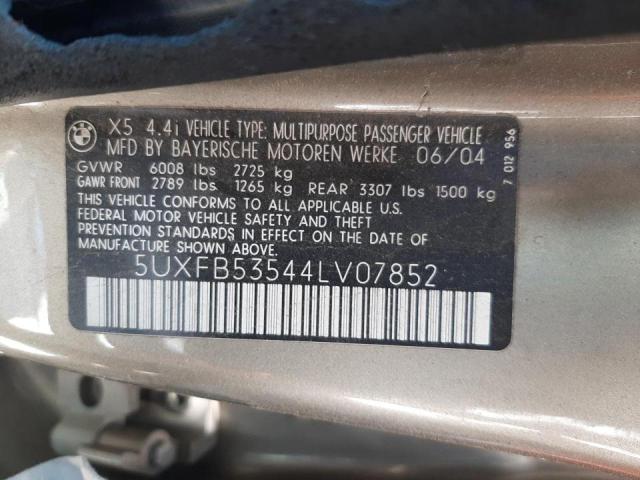 Photo 10 from auction – 2004 BMW X5 4.4I with VIN 5UXFB53544LV07852