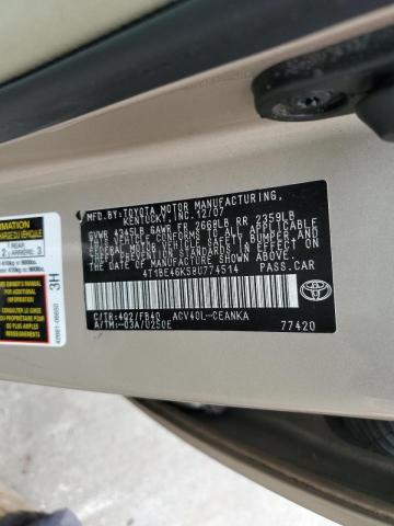 Photo 10 from auction – 2008 TOYOTA CAMRY CE with VIN 4T1BE46K58U774514