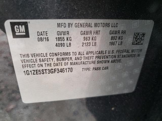 Photo 10 from auction – 2016 CHEVROLET MALIBU LT with VIN 1G1ZE5ST3GF346170