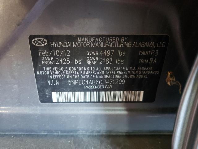 Photo 10 from auction – 2012 HYUNDAI SONATA SE with VIN 5NPEC4AB6CH471209