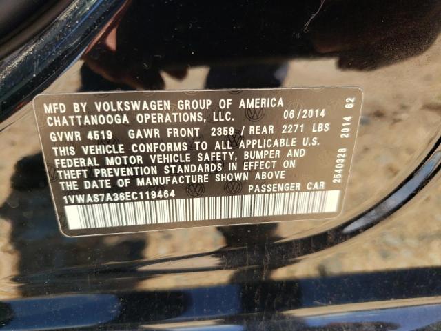 Photo 10 from auction – 2014 VOLKSWAGEN PASSAT S with VIN 1VWAS7A36EC119464