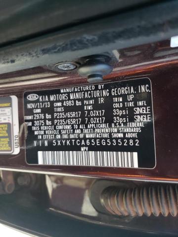 Photo 10 from auction – 2014 KIA SORENTO LX with VIN 5XYKTCA65EG535282
