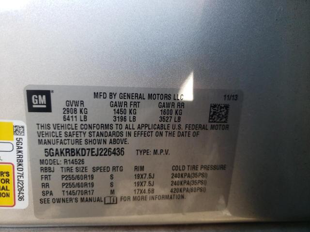 Photo 10 from auction – 2014 BUICK ENCLAVE with VIN 5GAKRBKD7EJ226436