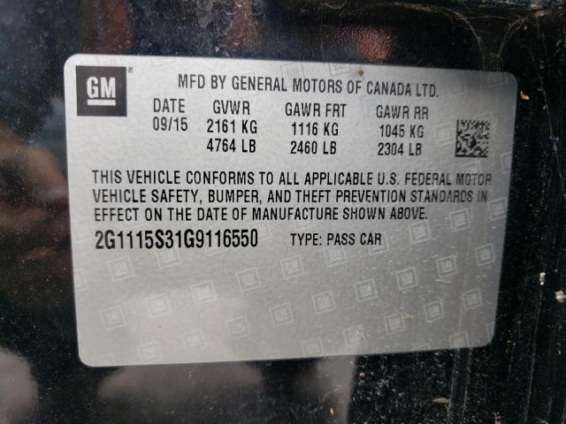 Photo 10 from auction – 2016 CHEVROLET IMPALA LT with VIN 2G1115S31G9116550