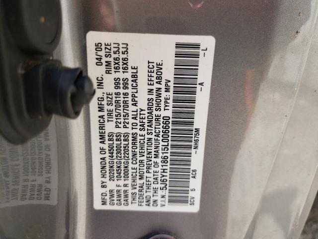 Photo 10 from auction – 2005 HONDA ELEMENT EX with VIN 5J6YH18615L006660