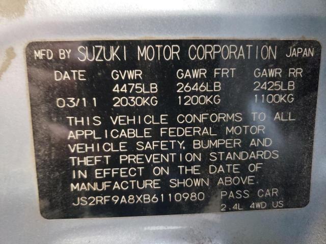 Photo 10 from auction – 2011 SUZUKI KIZASHI SP with VIN JS2RF9A8XB6110980