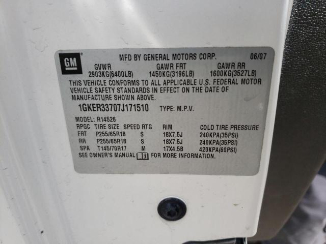 Photo 10 from auction – 2007 GMC ACADIA SLT with VIN 1GKER33707J171510