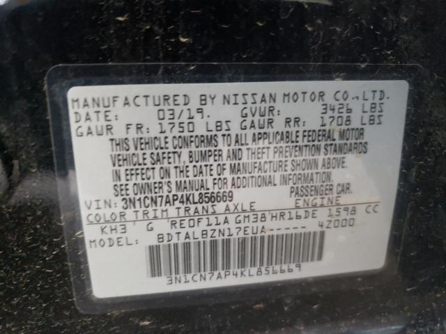 Photo 10 from auction – 2019 NISSAN VERSA S with VIN 3N1CN7AP4KL856669