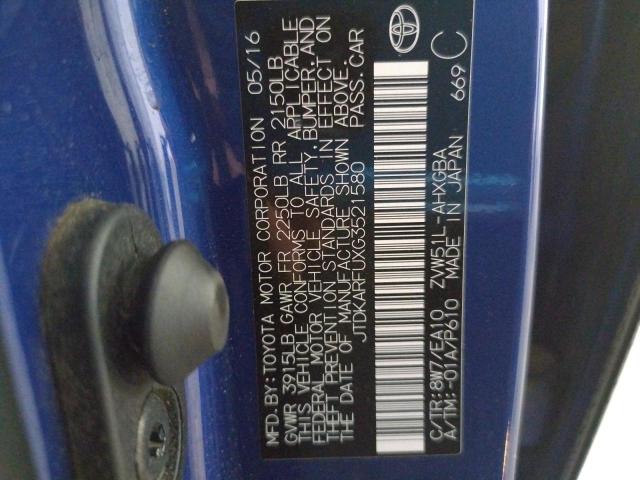 Photo 10 from auction – 2016 TOYOTA PRIUS with VIN JTDKARFUXG3521580