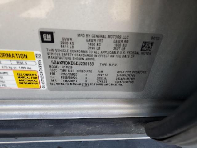 Photo 10 from auction – 2013 BUICK ENCLAVE with VIN 5GAKRDKD5DJ230138
