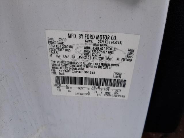 Photo 10 from auction – 2013 FORD F150 with VIN 1FTMF1CM1DFB61285