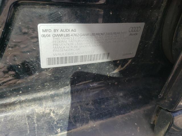 Photo 10 from auction – 2005 AUDI A4 1.8T QU with VIN WAULC68EX5A070773