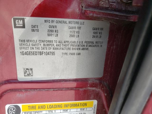 Photo 10 from auction – 2011 BUICK LACROSSE C with VIN 1G4GE5ED7BF104795