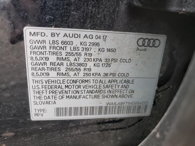 Photo 10 from auction – 2017 AUDI Q7 PREMIUM with VIN WA1LABF71HD054223