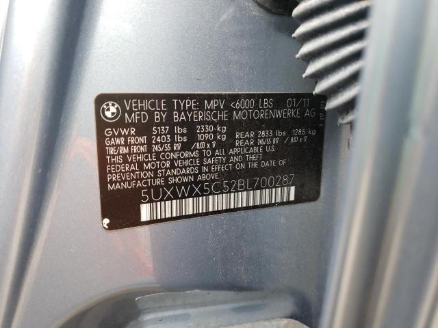 Photo 10 from auction – 2011 BMW X3 XDRIVE2 with VIN 5UXWX5C52BL700287