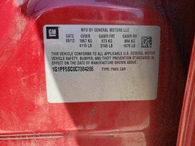 Photo 10 from auction – 2012 CHEVROLET CRUZE LT with VIN 1G1PF5SC0C7384206