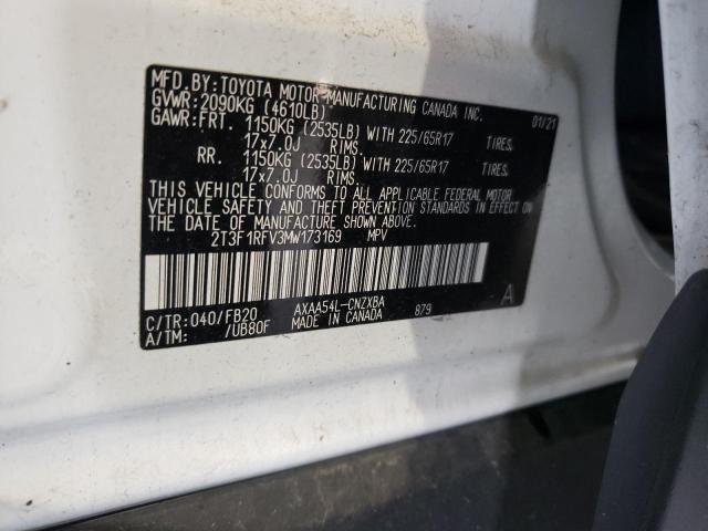 Photo 10 from auction – 2021 TOYOTA RAV4 LE with VIN 2T3F1RFV3MW173169