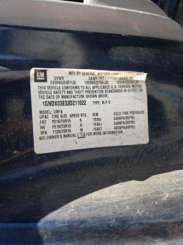 Photo 10 from auction – 2002 CHEVROLET VENTURE with VIN 1GNDX03E32D211622
