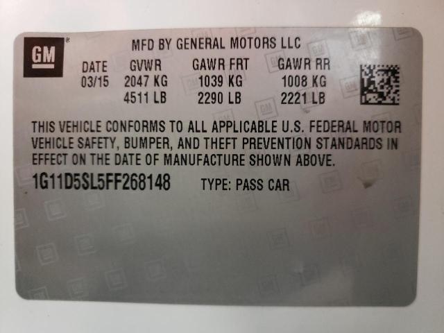 Photo 10 from auction – 2015 CHEVROLET MALIBU 2LT with VIN 1G11D5SL5FF268148