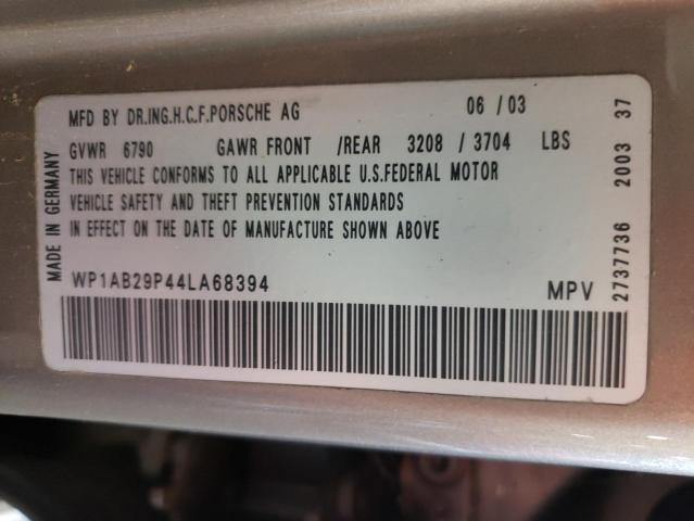 Photo 10 from auction – 2004 PORSCHE CAYENNE S with VIN WP1AB29P44LA68394