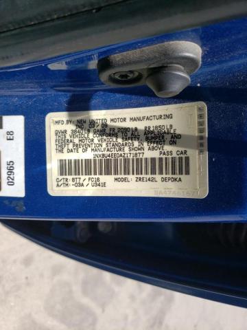 Photo 10 from auction – 2010 TOYOTA COROLLA BA with VIN 1NXBU4EE0AZ171877