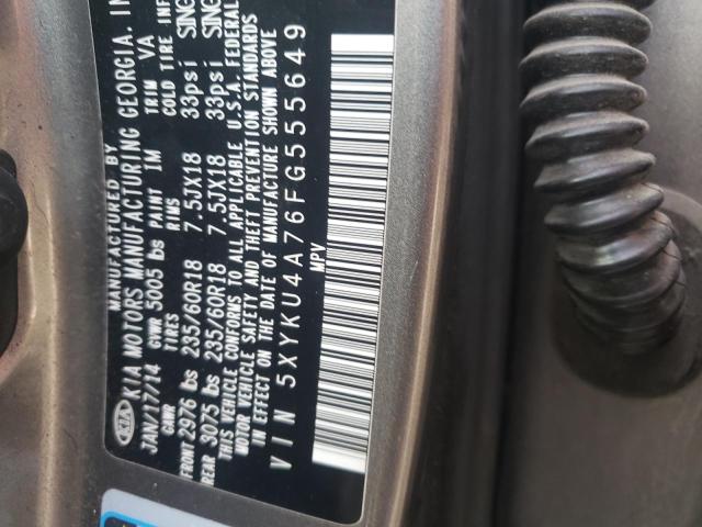 Photo 10 from auction – 2015 KIA SORENTO EX with VIN 5XYKU4A76FG555649