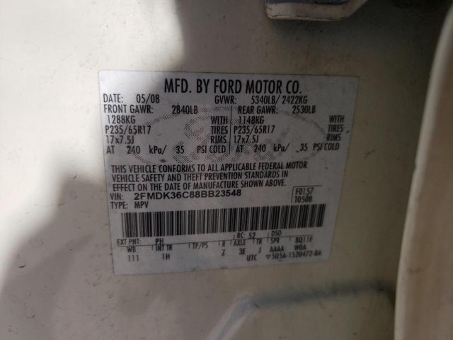 Photo 10 from auction – 2008 FORD EDGE SE with VIN 2FMDK36C88BB23548