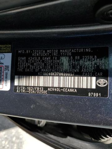 Photo 10 from auction – 2007 TOYOTA CAMRY CE with VIN 4T1BE46K37U620057