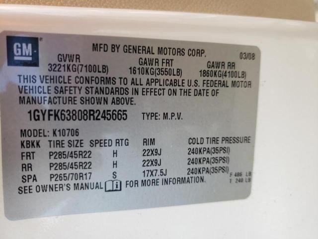 Photo 10 from auction – 2008 CADILLAC ESCALADE with VIN 1GYFK63808R245665