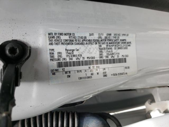 Photo 10 from auction – 2012 FORD FOCUS S with VIN 1FAHP3E21CL312346