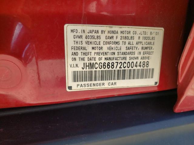 Photo 10 from auction – 2002 HONDA ACCORD EX with VIN JHMCG66872C004488