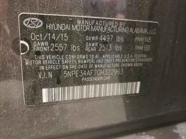 Photo 10 from auction – 2016 HYUNDAI SONATA SPO with VIN 5NPE34AF7GH322963