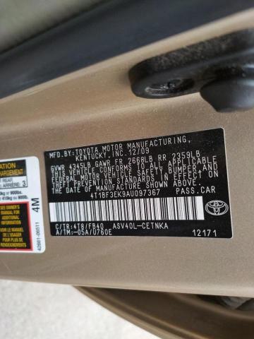 Photo 10 from auction – 2010 TOYOTA CAMRY BASE with VIN 4T1BF3EK9AU097367