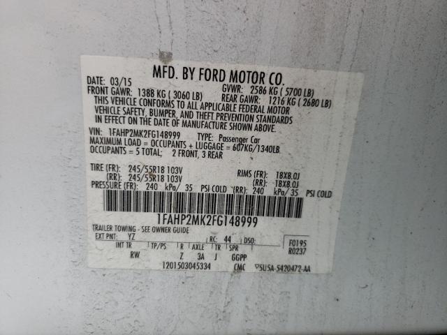 Photo 10 from auction – 2015 FORD TAURUS POL with VIN 1FAHP2MK2FG148999