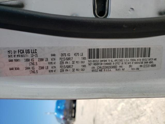Photo 10 from auction – 2016 JEEP COMPASS LA with VIN 1C4NJDEB0GD630883