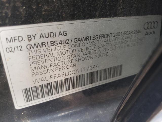 Photo 10 from auction – 2012 AUDI A4 PREMIUM with VIN WAUFFAFL0CA117685