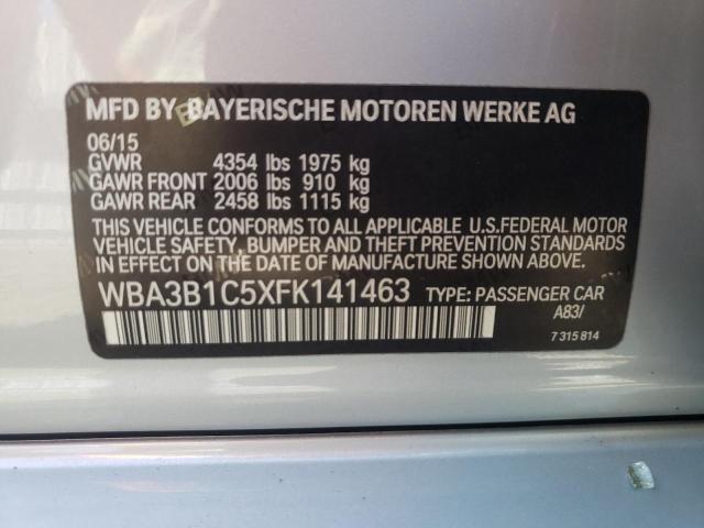 Photo 10 from auction – 2015 BMW 320 I with VIN WBA3B1C5XFK141463