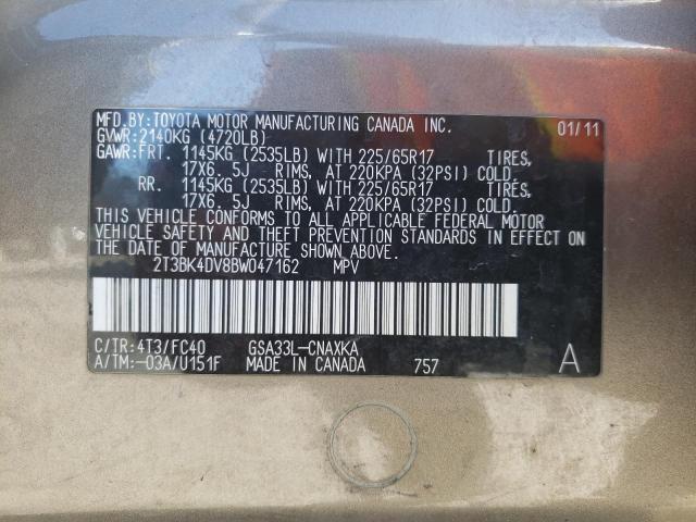 Photo 10 from auction – 2011 TOYOTA RAV4 with VIN 2T3BK4DV8BW047162